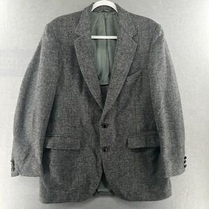 Harris Tweed Mens Size 42L Gray Handwoven Pure Scottish Wool Blazer Jacket USA‎